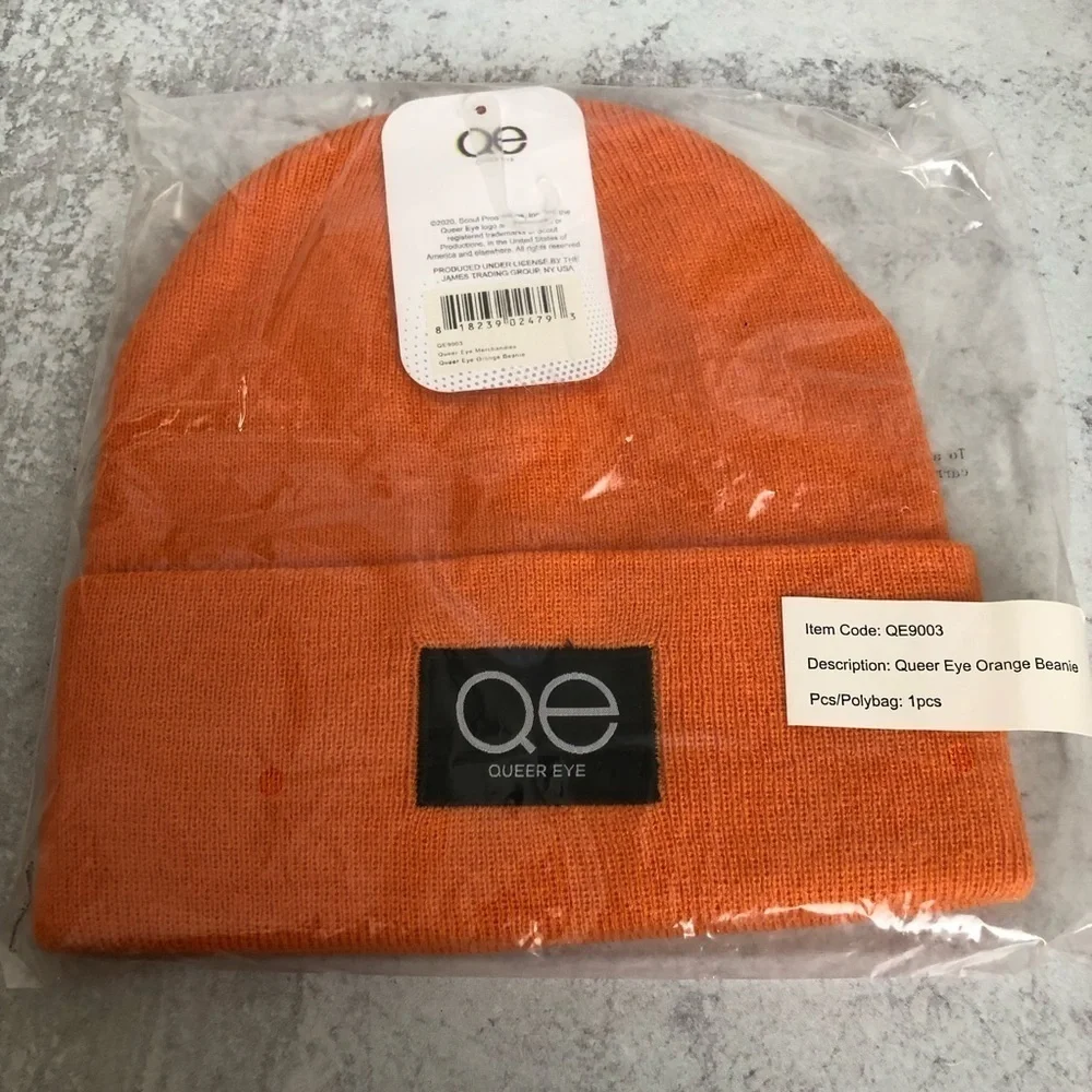 Queer Eye Logo Orange Knit Beanie Unisex OS